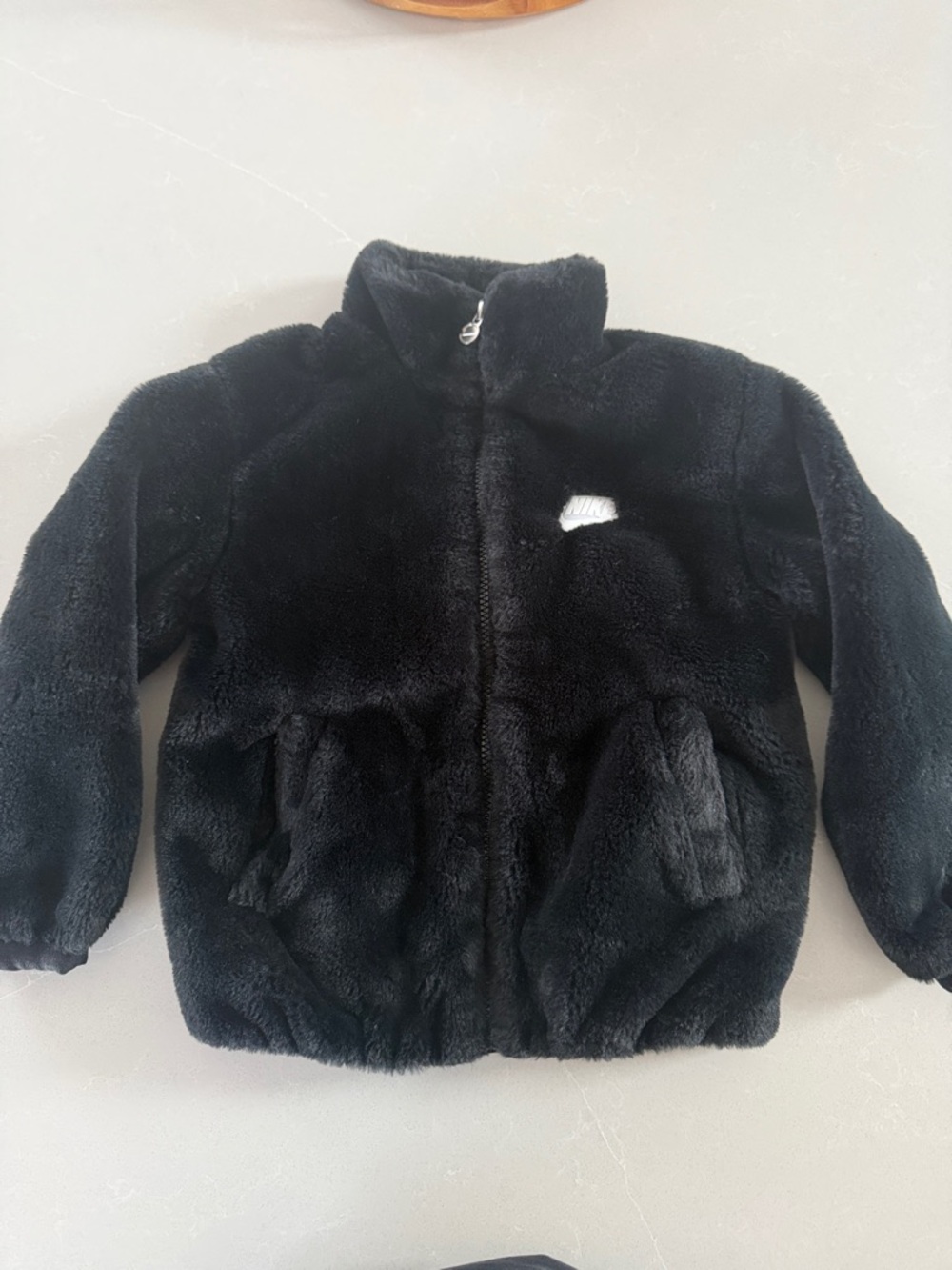 Nike Kids Black Plush Jacket with zipper